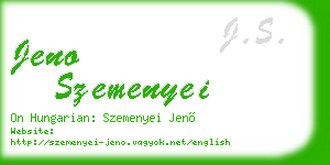 jeno szemenyei business card
